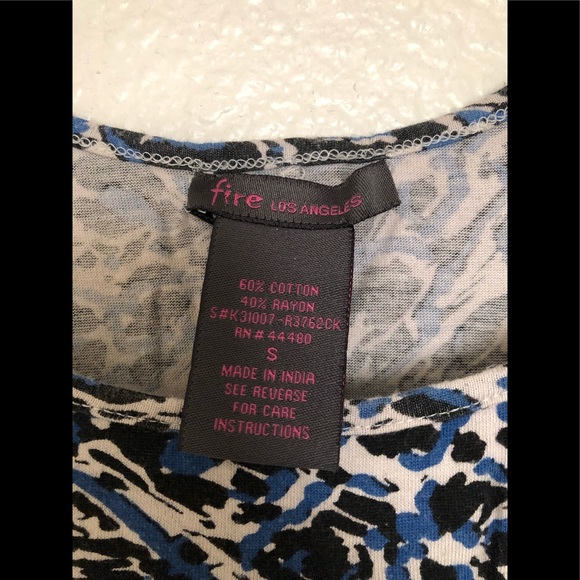 Black and blue print summer long dress for women - Picture 6 of 6